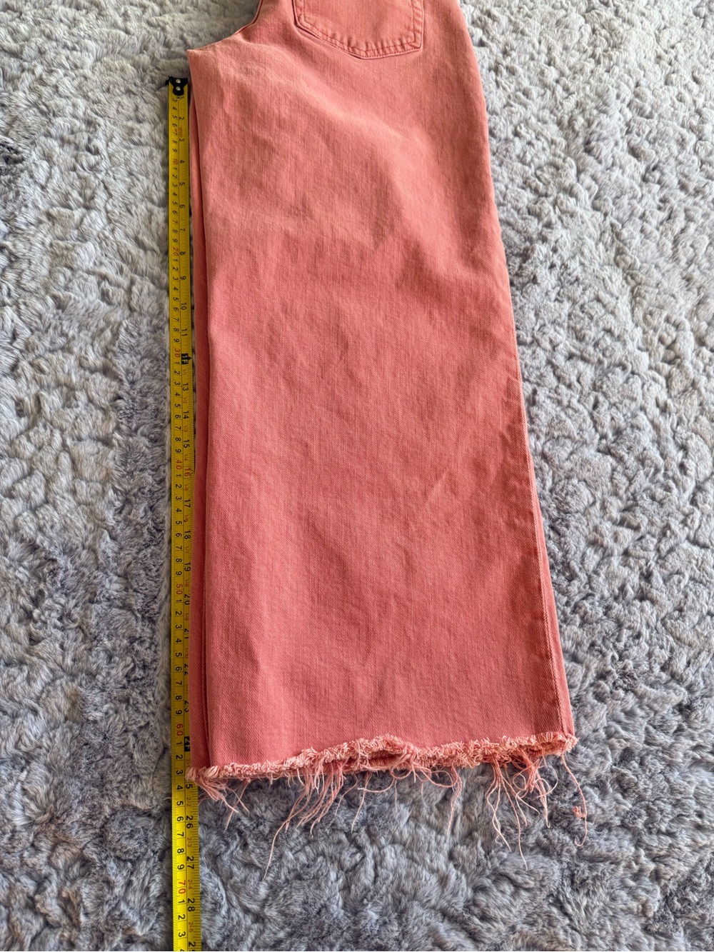 GAP | Wide-Leg Raw Hem Pants | Light Red | 27 - Picture 7 of 8